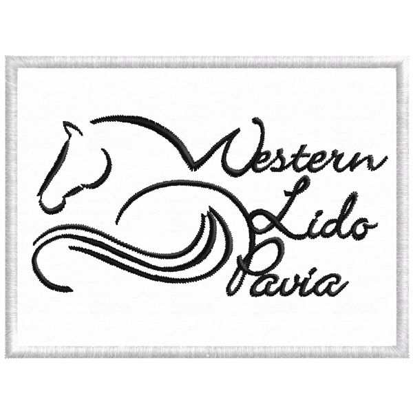 Patch ricamato Logo Western Lido Pavia base 100 mm. cod.20190605_A