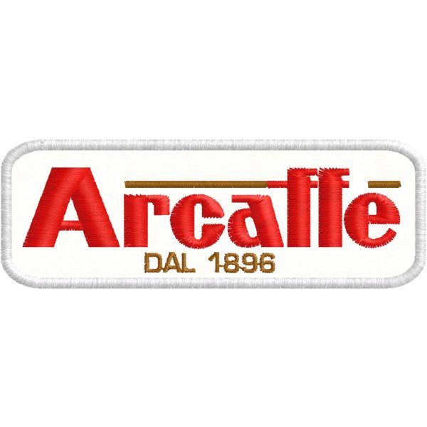 Patch ricamata logo ARCAFE mm. 90 per 30 di altezza Cod.20190606_A