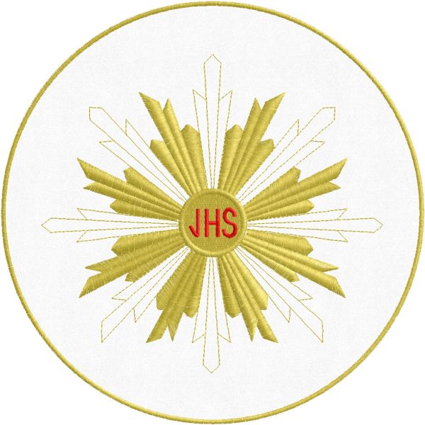 Patch tondo ricamato diametro cm. 20 simbolo comunione in Jesus