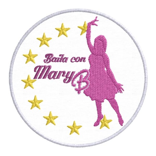 Patch ricamato Baila con Mary B diam. cm.9 Cod.20190617_A