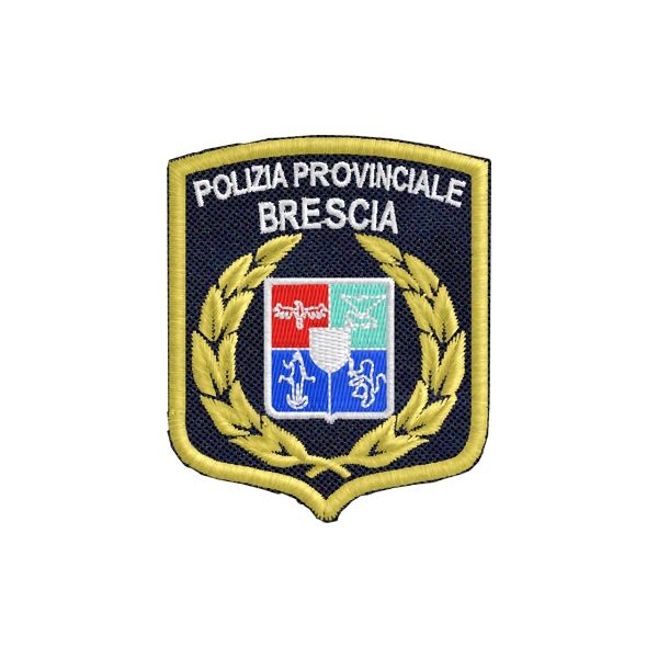 Patch ricamata POLIZIA PROVINCIALE BRESCIA mm. 50 x 60  Cod.20190904_A