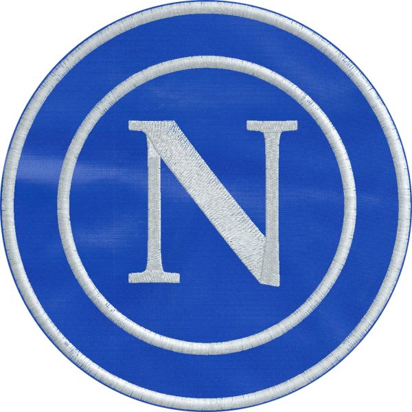 Patch ricamato logo NAPOLI calcio su base blu diam. cm. 20 cod. 20190910_A