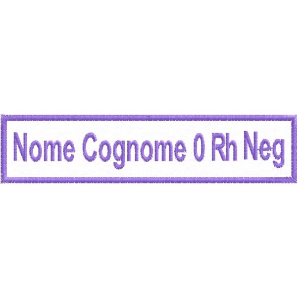Etichetta personalizzata NOME COGNOME gr. sanguigno 