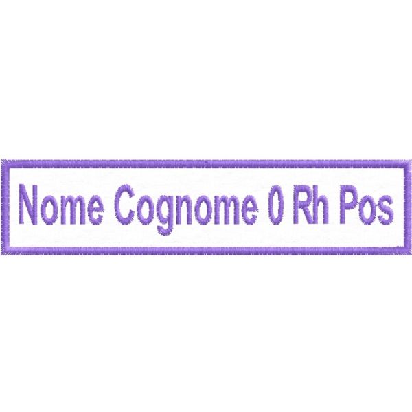 Etichetta personalizzata NOME COGNOME gr. sanguigno 