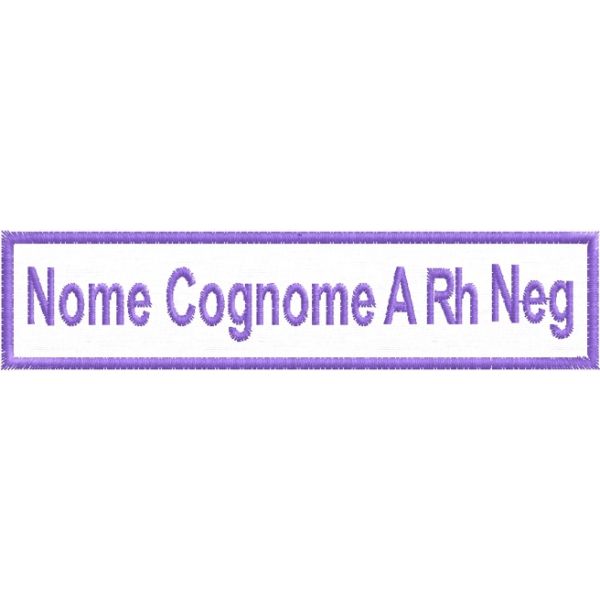 Etichetta personalizzata NOME COGNOME gr. sanguigno 