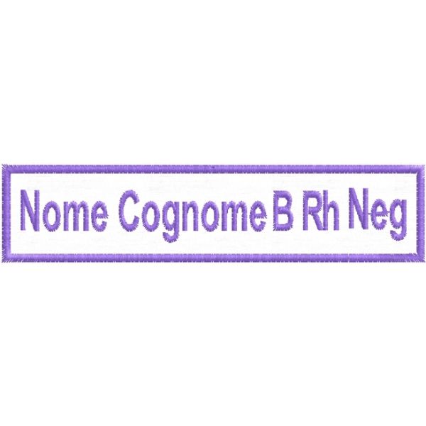 Etichetta personalizzata NOME COGNOME gr. sanguigno 