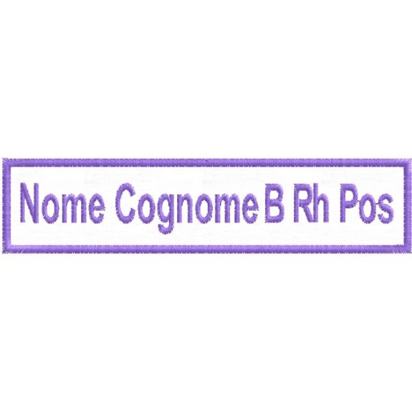 Etichetta personalizzata NOME COGNOME gr. sanguigno 
