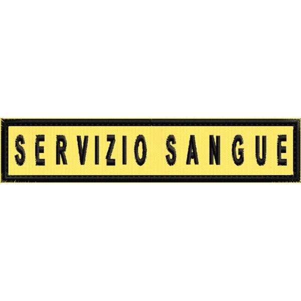 Stemma RICAMATO SU BASE GIALLA, (SERVIZIO SANGUE) su base cm.12 Cod. 2019CB12_B