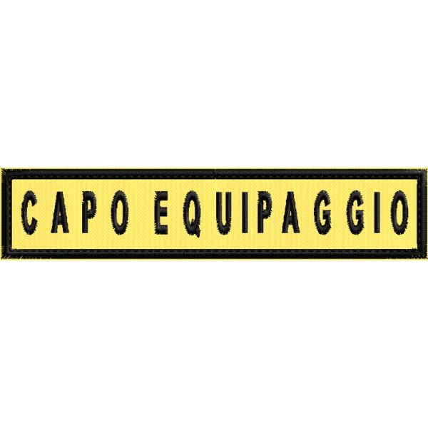 Stemma RICAMATO SU BASE GIALLA, (CAPO EQUIPAGGIO) su base cm.12 Cod. 2019CB12_E