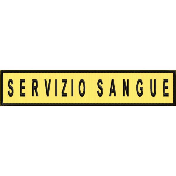 Stemma RICAMATO SU BASE GIALLA, (SERVIZIO SANGUE) su base cm.25 Cod. 2019CB25_B