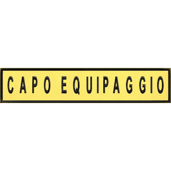 Stemma RICAMATO SU BASE GIALLA, (CAPO EQUIPAGGIO) su base cm.25 Cod. 2019CB25_E
