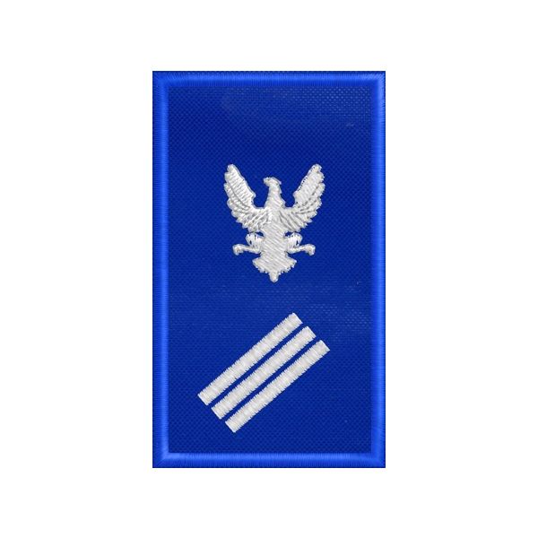 PATCH ricamato GUV su fondo blu royal cm. 7.5 x 4.5 con ricamo 3 BARRE INCLINATE cod.2019GUV1104