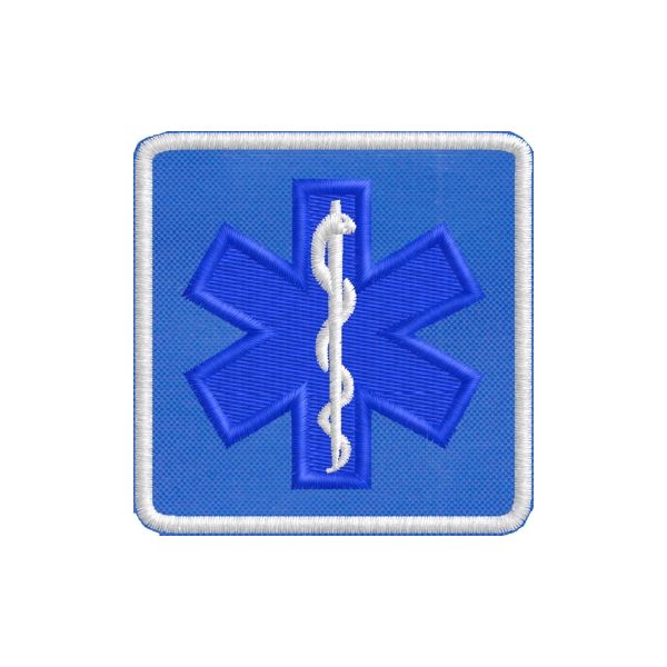 Patch ricamato con CROCE DI ESCULAPIO Cm.6x6 cod.20200127_A