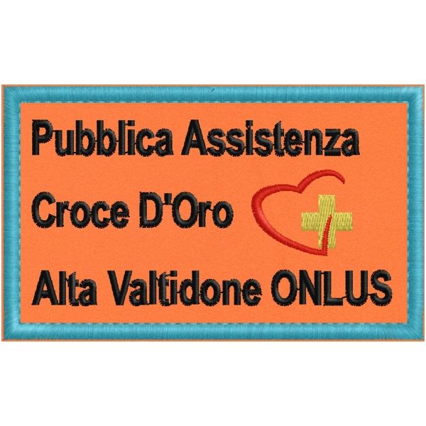 Patch ricamato Pubblica Assistenza Croce D'Oro vm. 10 x 6 di altezza cod.20200128_A