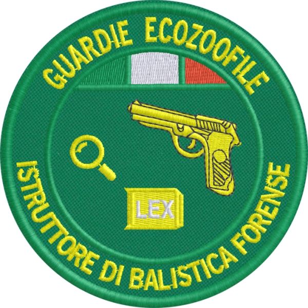 patch ricamato Bollo tondo ISTRUTTORE DI BALISTICA FORENSE