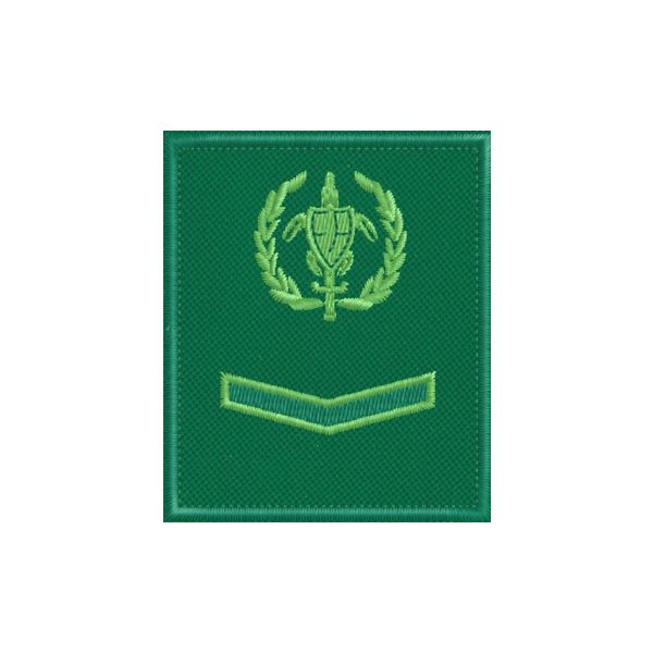 Patch quadrato ricamato logo FareAmbiente con 1 gallone VERDE