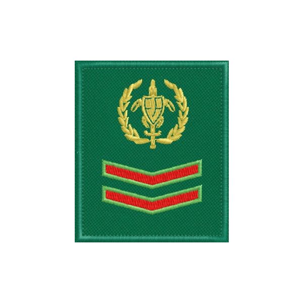 Patch quadrato ricamato logo FareAmbiente con 2 galloni ROSSI