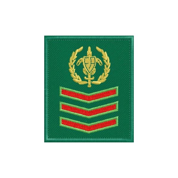 Patch quadrato ricamato logo FareAmbiente con 3 galloni ROSSI cod.20200142_B