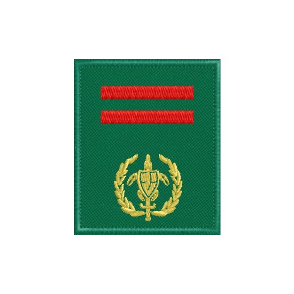 Patch quadrato ricamato logo FareAmbiente con 2 RIGHE ROSSE