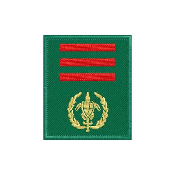 Patch quadrato ricamato logo FareAmbiente con 3 RIGHE ROSSE 