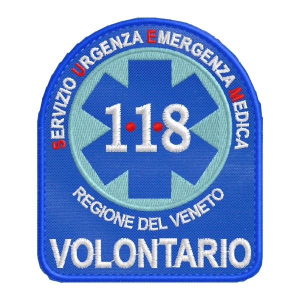 Patch da petto ricamato 118 SUEM VOLONTARIO Regione Veneto