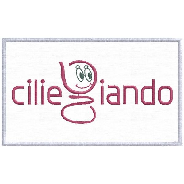 Patch ricamato rettangolare Ciliegiando mm. 100 per 70 di altezza Cod.20200312_A