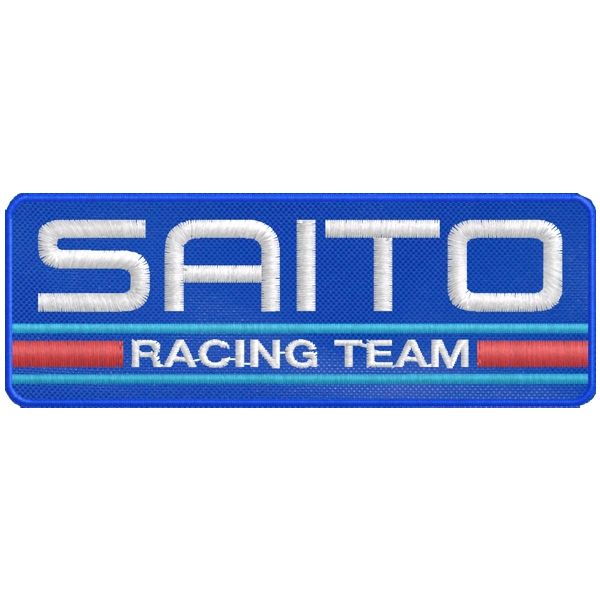 Patch Ricamato SAITO RACING TEAM rettangolae cm. 10,0 x 3,6 Cod.20200321_A