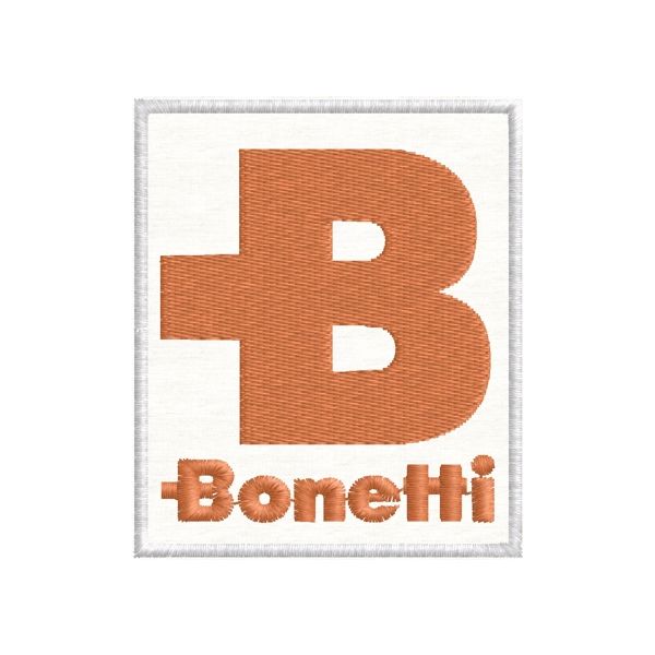 Patch Ricamato "B" bonetti rettangolare cm. 7,0 x 6,0 Cod.20200324_A
