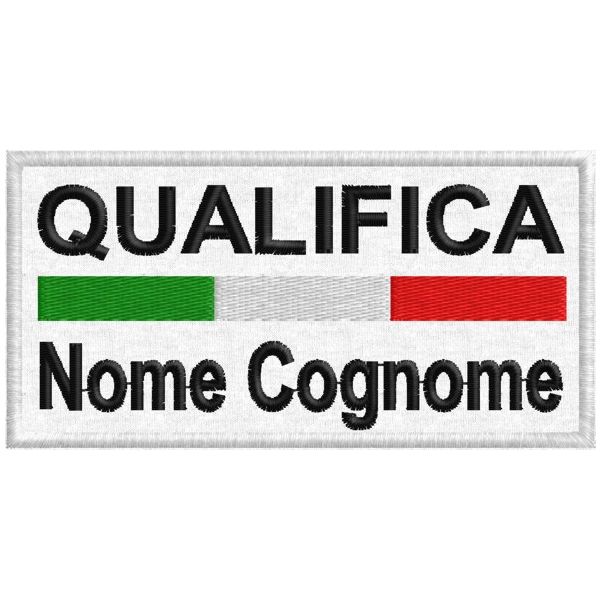 Patch ricamato su base BIANCA  E tricolore personalizzato con la qualifica SINDACO