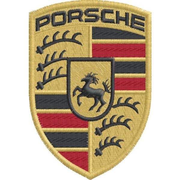 Patch  ricamato Porsche dimensioni 110 mm. x 75.00 mm.Cod. 20200412_A