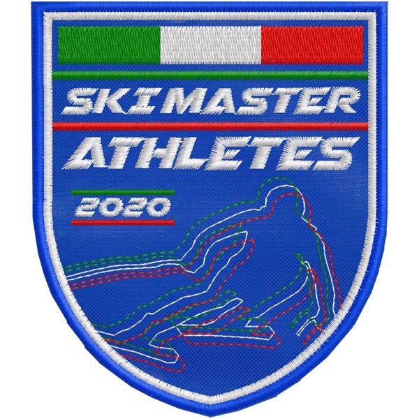 Scudetto ricamato SKI MASTER ATHLETES mm.100 x 85 Cod.20200428_A