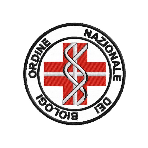 Patch ricamata ORDINE NAZIONALE DEI BIOLOGI diam. 70 mm. cod.20200501_A