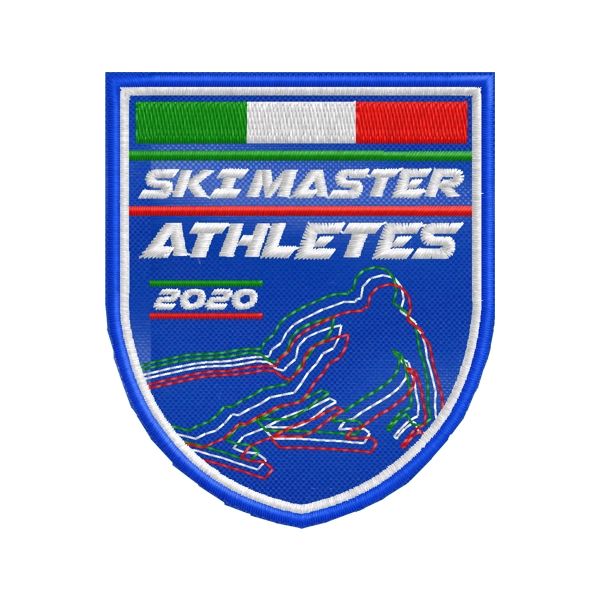 Patch ricamato SKI MASTER ATHLETES su BLU ROYAL 