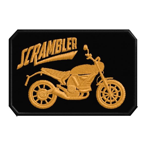 Patch  DUCATI SCRAMBLER con filo bianco