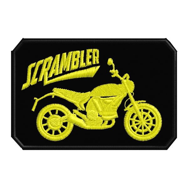 Patch  DUCATI SCRAMBLER con filo bianco