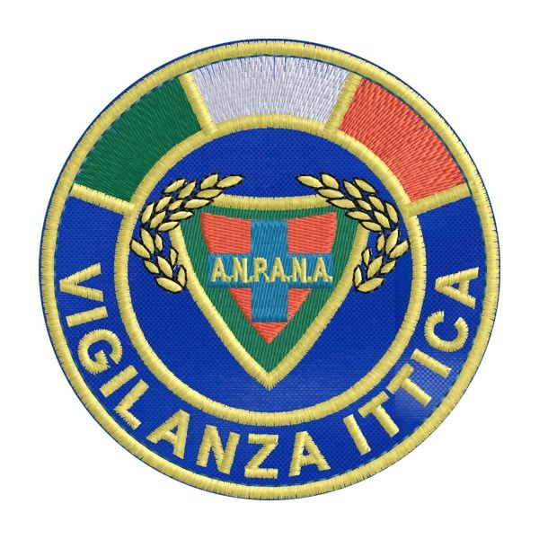 Patch diam.8,5 cm VIGILANZA ITTICA A.N.P.A.N.A. SU BASE NERA