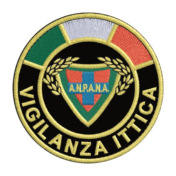 Patch diam.8,5 cm VIGILANZA ITTICA A.N.P.A.N.A. SU BASE NERA