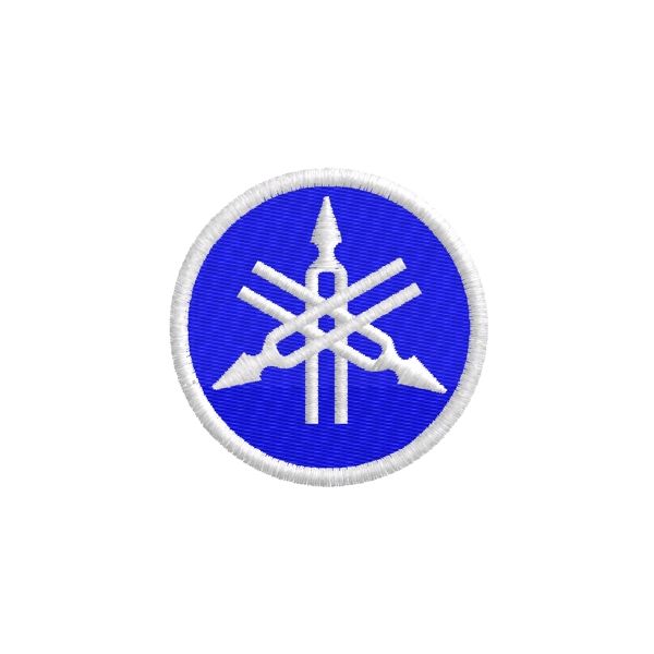 Patch ricamata media logo DIAPASON YAMAHA Diametro 5,0 su base bianca