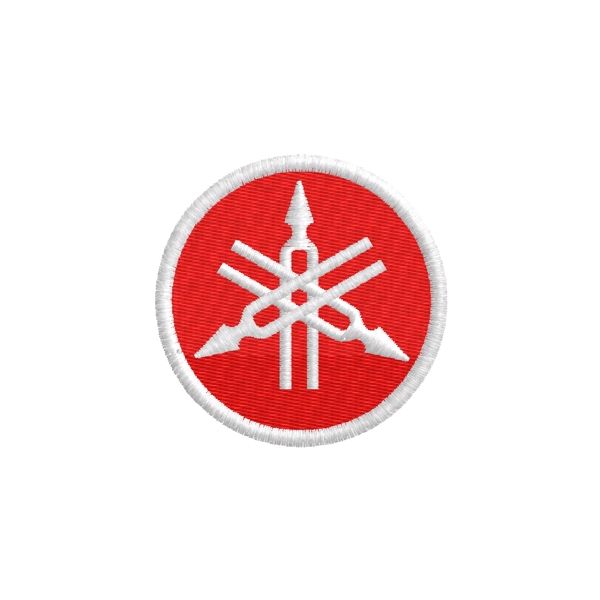 Patch ricamata media logo DIAPASON YAMAHA Diametro 5,0 su base bianca