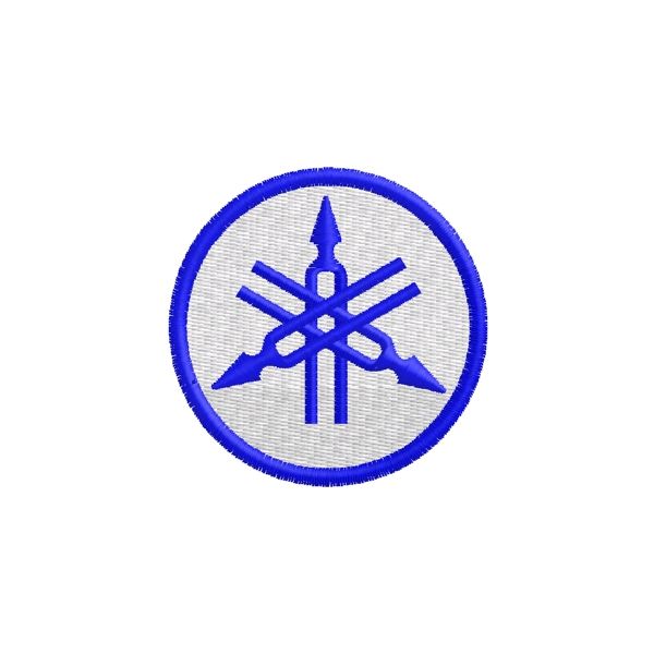 Patch ricamata media logo DIAPASON YAMAHA Diametro 5,0 su base bianca