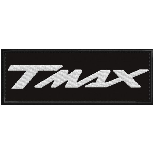Patch ricamata logo TMAX su tessuto a piacere su base cm. 10 x 3,5