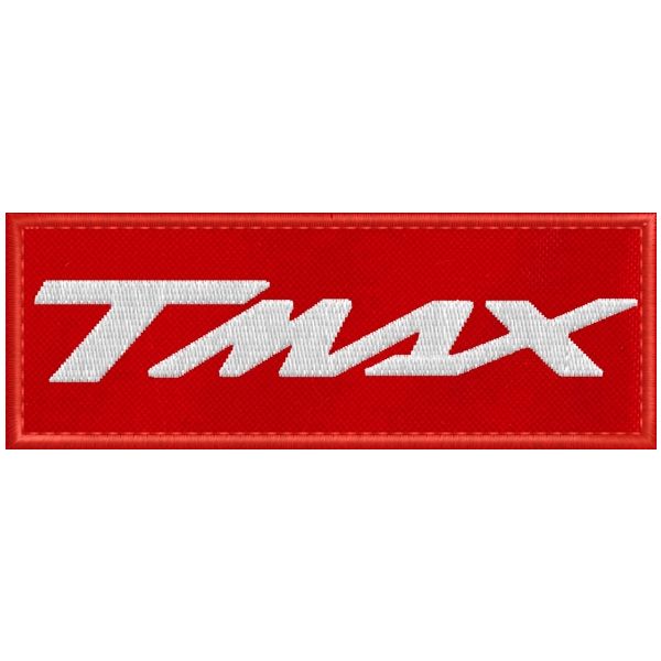 Patch ricamata logo TMAX su tessuto a piacere su base cm. 10 x 3,5