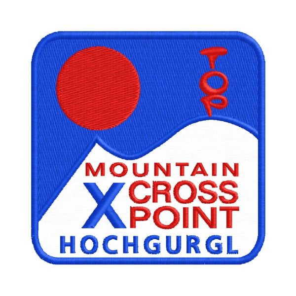 Patch ricamato Top Mountain Crosspoint su base cm.