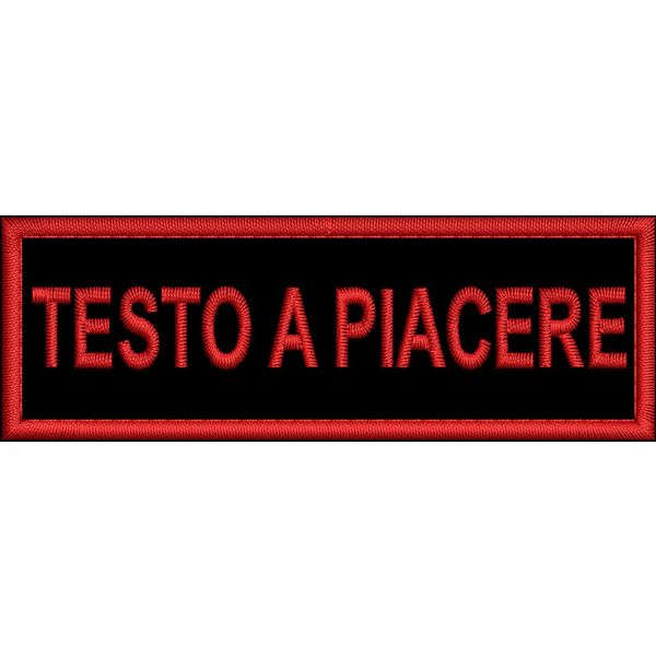 Patch ricamata cm. 9 x 3 su base nera con filato  giallo