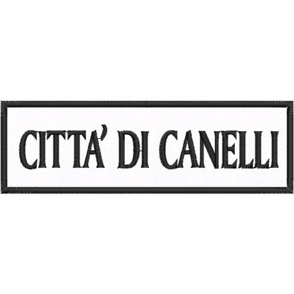 Patch ricamata con scritta CITTA' DI CANELLI Cod.20201109_A