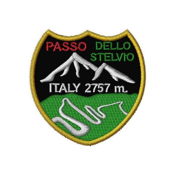 Patch alto 50mm ricamato PASSO DELLOSTELVIO 2757 m. Cod.20201124_A