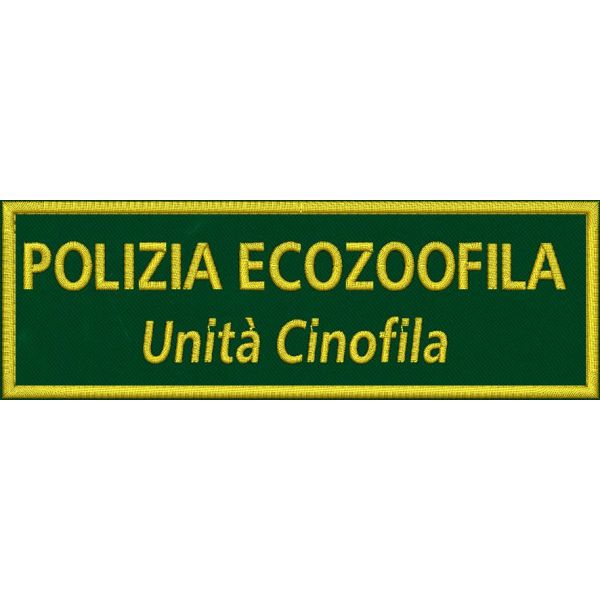PATCH ricamato POLIZIA ECOZOOFILA Unità cinofila Cm. 15 X 5 
