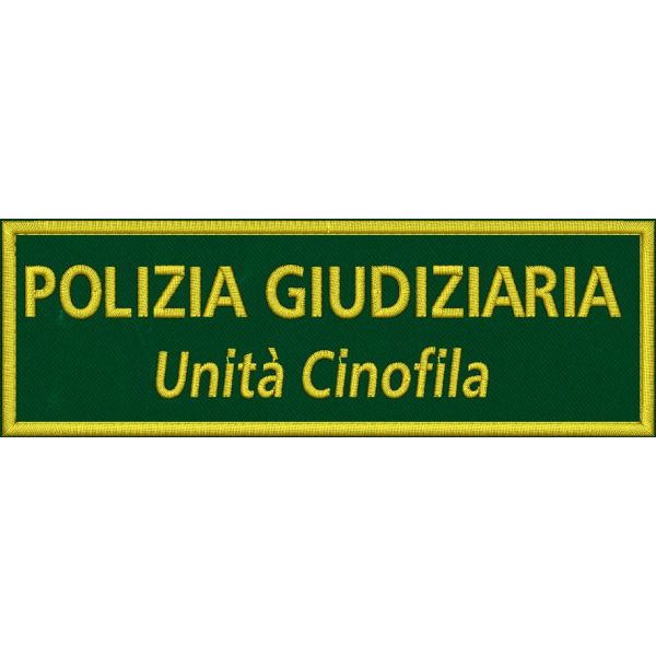 PATCH ricamato POLIZIA GIUDIZIARIA Unità cinofila Cm. 15 X 5 Cod.20201212_A