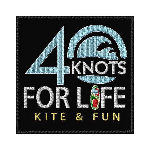 Stemma ricamato a colori 40 KNOTS FOR LIFE su base cm.8 Cod.20201216_A