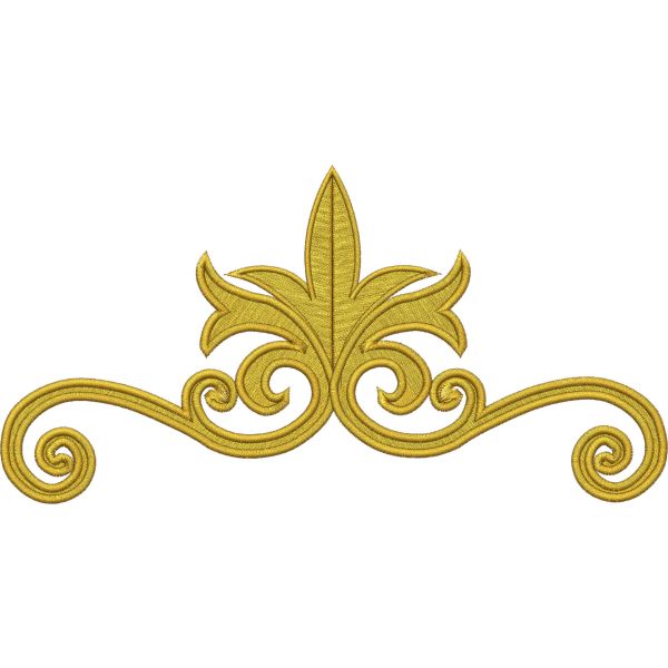 Greca laterale ricamata tutto con filato GOLD dimensioni cm. 25x15 Cod.20201221_A